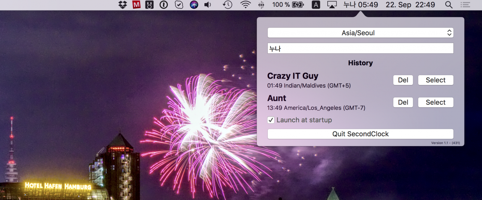 SecondClock 1.1
