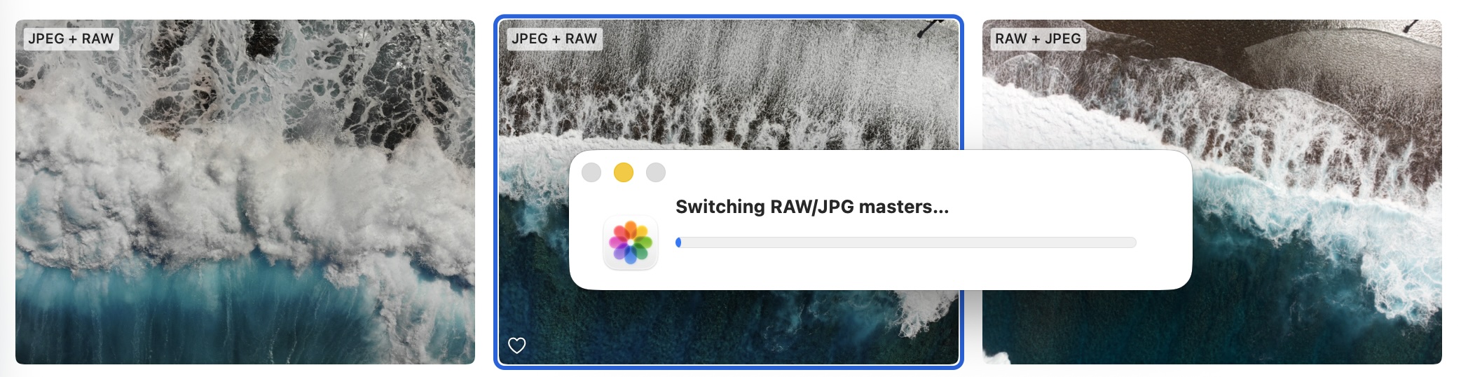 switching between RAW and JPEG
